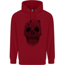 Tree Skull Childrens Kids Hoodie Red