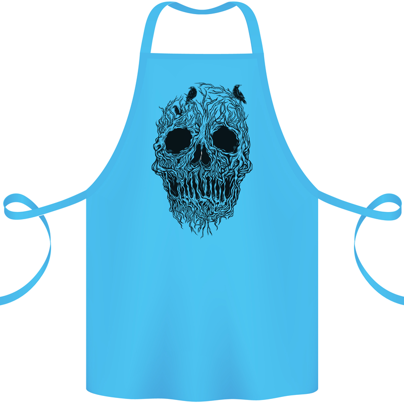 Tree Skull Cotton Apron 100% Organic Turquoise