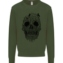 Tree Skull Kids Sweatshirt Jumper Forest Green