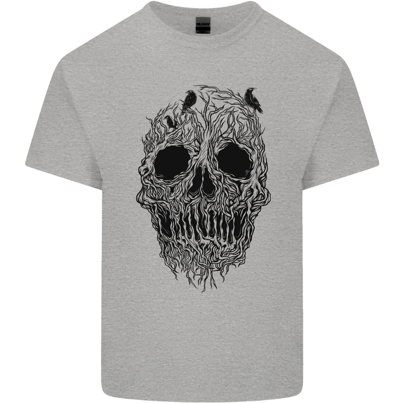 Tree Skull Kids T-Shirt Childrens Sports Grey