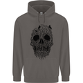 Tree Skull Mens 80% Cotton Hoodie Charcoal