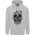 Tree Skull Mens 80% Cotton Hoodie Sports Grey