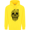Tree Skull Mens 80% Cotton Hoodie Yellow