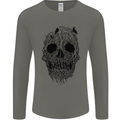 Tree Skull Mens Long Sleeve T-Shirt Charcoal