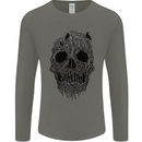Tree Skull Mens Long Sleeve T-Shirt Charcoal