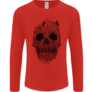 Tree Skull Mens Long Sleeve T-Shirt Red