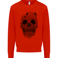 Tree Skull Mens Sweatshirt Jumper Bright Red