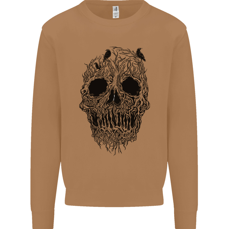 Tree Skull Mens Sweatshirt Jumper Caramel Latte