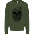 Tree Skull Mens Sweatshirt Jumper Forest Green