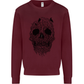 Tree Skull Mens Sweatshirt Jumper Maroon