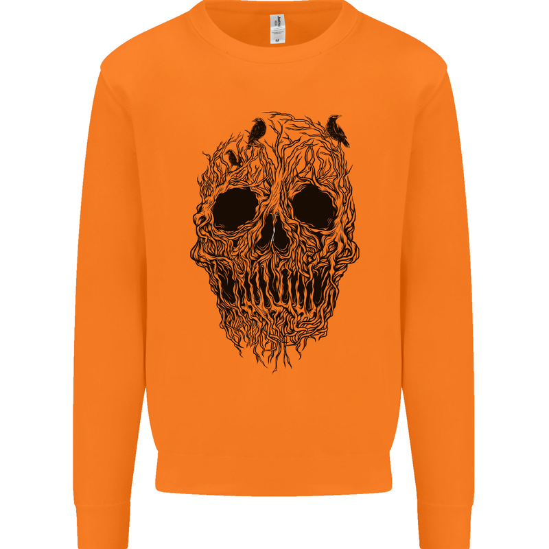 Tree Skull Mens Sweatshirt Jumper Orange