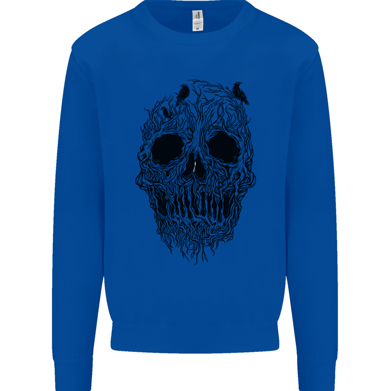 Tree Skull Mens Sweatshirt Jumper Royal Blue