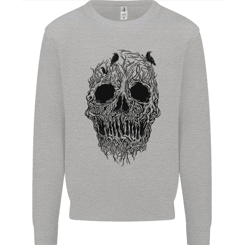 Tree Skull Mens Sweatshirt Jumper Sports Grey