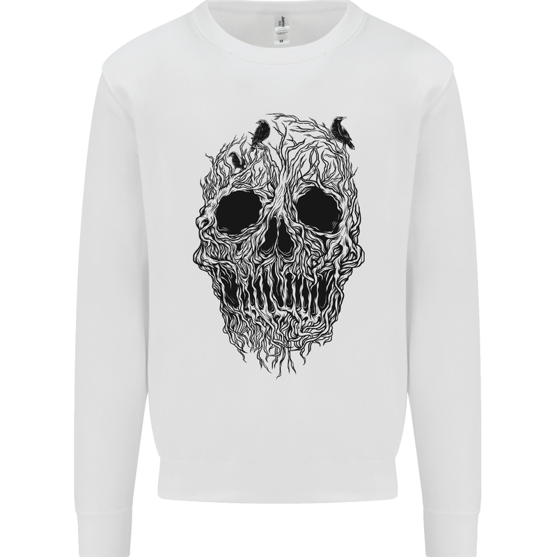 Tree Skull Mens Sweatshirt Jumper White