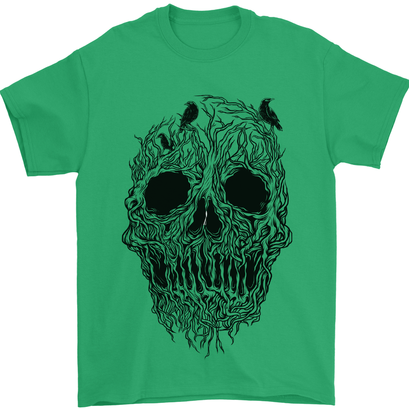 Tree Skull Mens T-Shirt 100% Cotton Irish Green