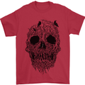 Tree Skull Mens T-Shirt 100% Cotton Red