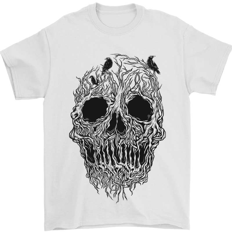 Tree Skull Mens T-Shirt 100% Cotton White