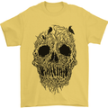 Tree Skull Mens T-Shirt 100% Cotton Yellow