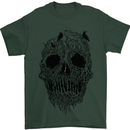 Tree Skull Mens T-Shirt Cotton Gildan Forest Green