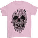 Tree Skull Mens T-Shirt Cotton Gildan Light Pink