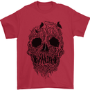 Tree Skull Mens T-Shirt Cotton Gildan Red