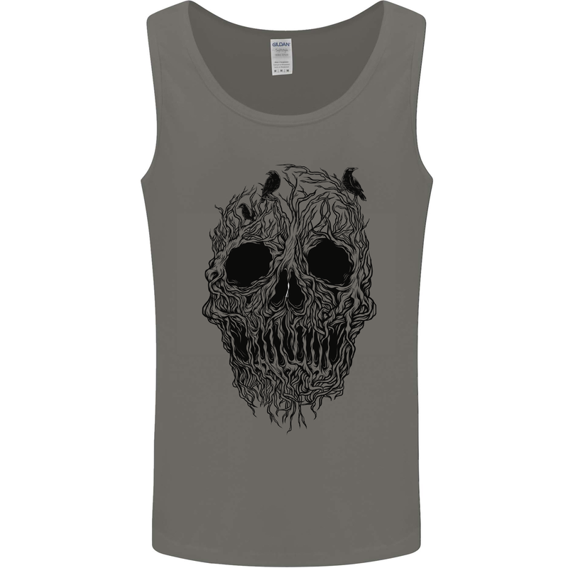 Tree Skull Mens Vest Tank Top Charcoal