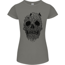 Tree Skull Womens Petite Cut T-Shirt Charcoal
