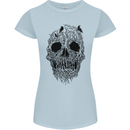 Tree Skull Womens Petite Cut T-Shirt Light Blue