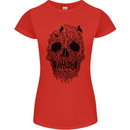 Tree Skull Womens Petite Cut T-Shirt Red