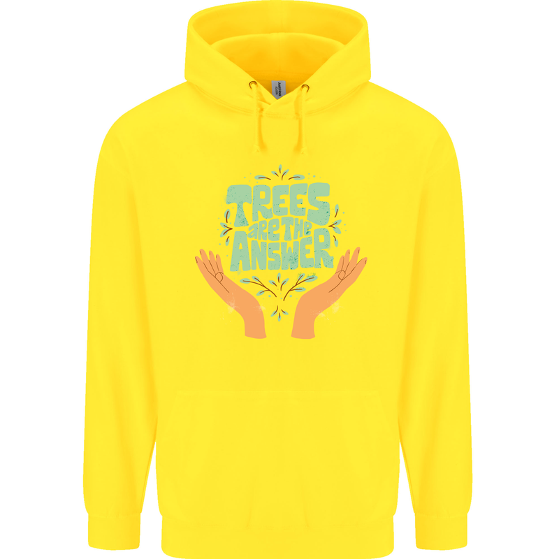 Trees Are the Answer Climate Change Childrens Kids Hoodie Yellow