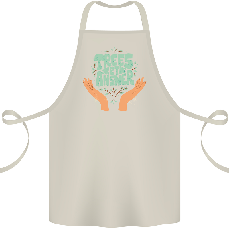 Trees Are the Answer Climate Change Cotton Apron 100% Organic Natural