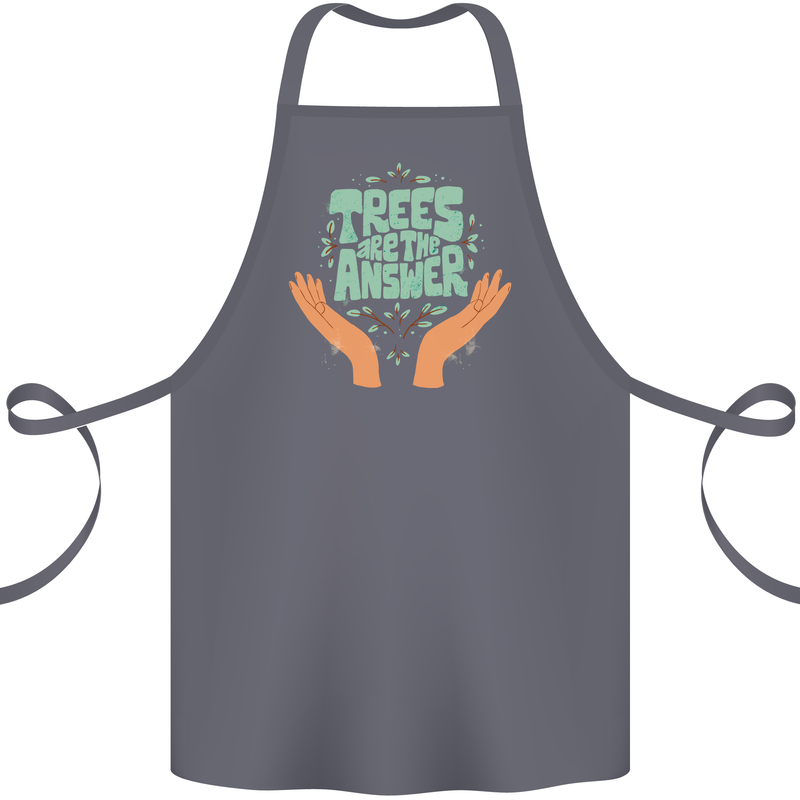 Trees Are the Answer Climate Change Cotton Apron 100% Organic Steel