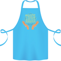 Trees Are the Answer Climate Change Cotton Apron 100% Organic Turquoise