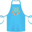 Trees Are the Answer Climate Change Cotton Apron 100% Organic Turquoise