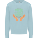 Trees Are the Answer Climate Change Kids Sweatshirt Jumper Light Blue