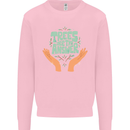 Trees Are the Answer Climate Change Kids Sweatshirt Jumper Light Pink