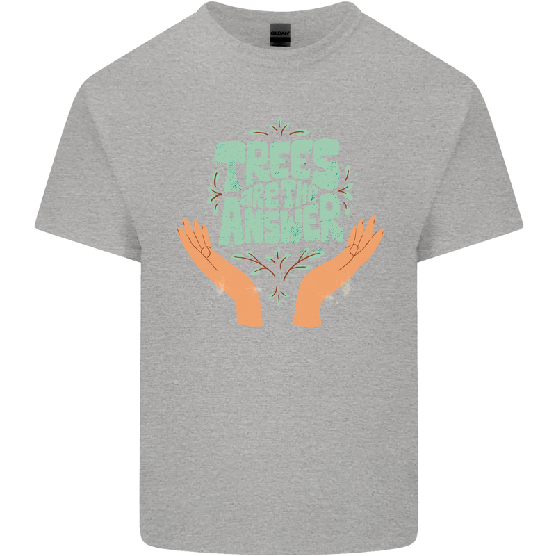 Trees Are the Answer Climate Change Kids T-Shirt Childrens Sports Grey