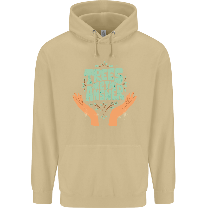 Trees Are the Answer Climate Change Mens 80% Cotton Hoodie Sand
