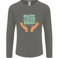 Trees Are the Answer Climate Change Mens Long Sleeve T-Shirt Charcoal