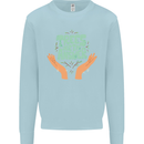 Trees Are the Answer Climate Change Mens Sweatshirt Jumper Light Blue