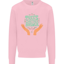 Trees Are the Answer Climate Change Mens Sweatshirt Jumper Light Pink