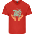 Trees Are the Answer Climate Change Mens V-Neck Cotton T-Shirt Red