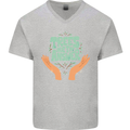 Trees Are the Answer Climate Change Mens V-Neck Cotton T-Shirt Sports Grey