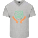 Trees Are the Answer Climate Change Mens V-Neck Cotton T-Shirt Sports Grey