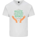 Trees Are the Answer Climate Change Mens V-Neck Cotton T-Shirt White