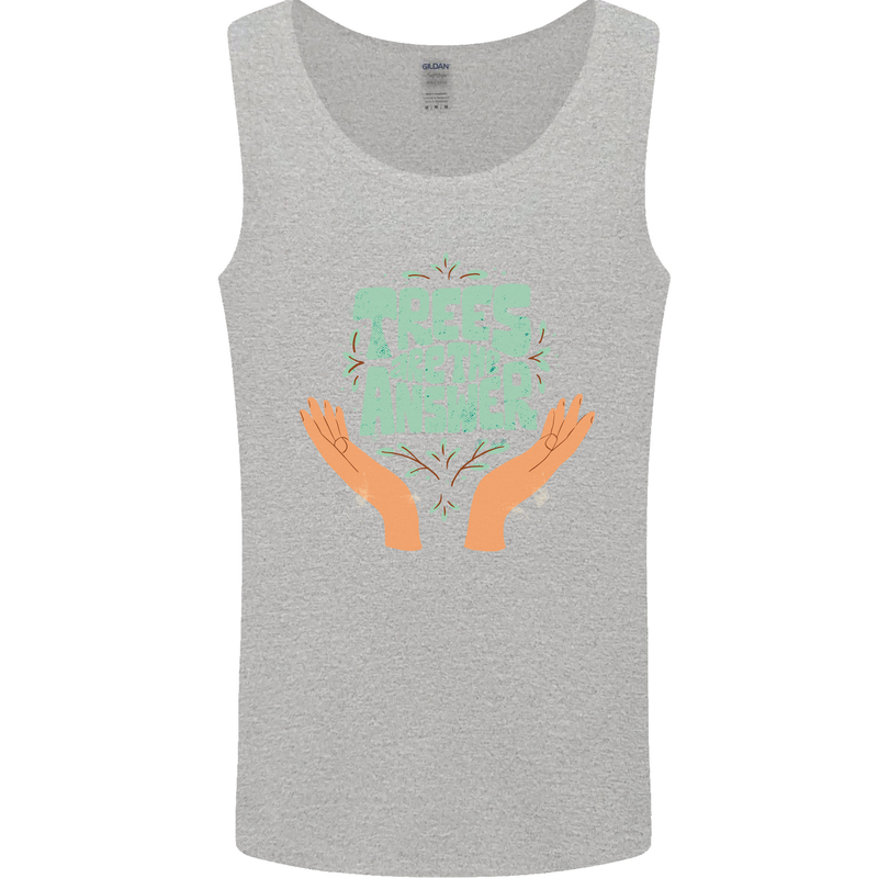 Trees Are the Answer Climate Change Mens Vest Tank Top Sports Grey