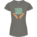 Trees Are the Answer Climate Change Womens Petite Cut T-Shirt Charcoal