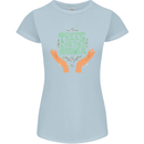 Trees Are the Answer Climate Change Womens Petite Cut T-Shirt Light Blue