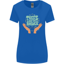 Trees Are the Answer Climate Change Womens Wider Cut T-Shirt Royal Blue