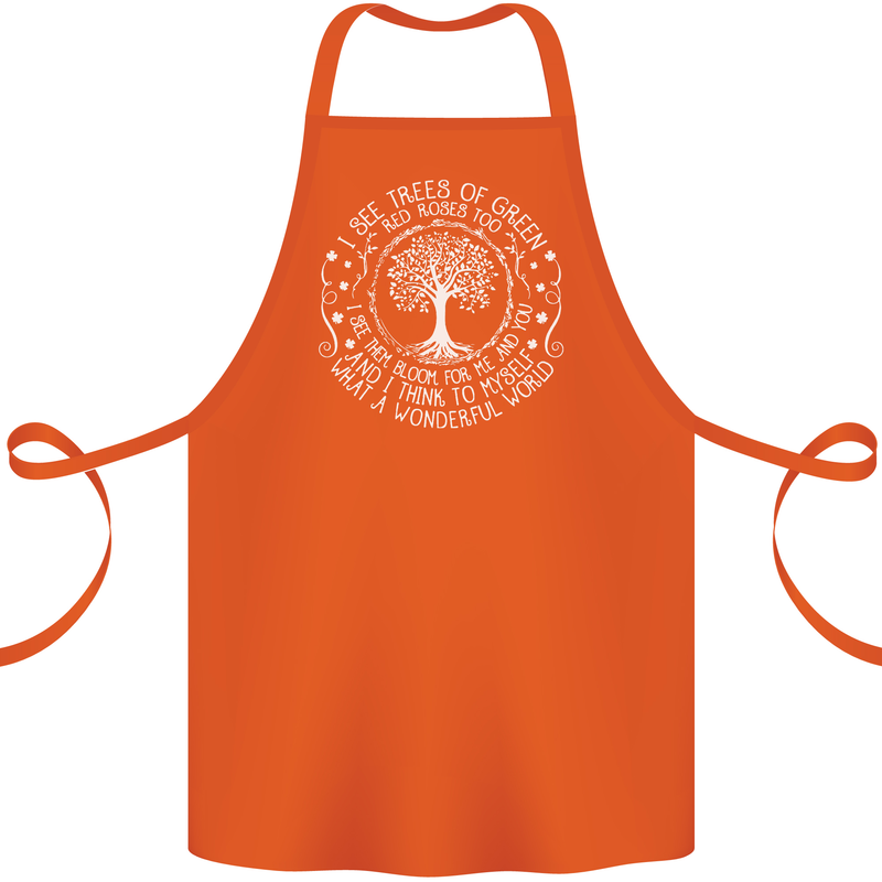 Trees Of Green Cotton Apron 100% Organic Orange